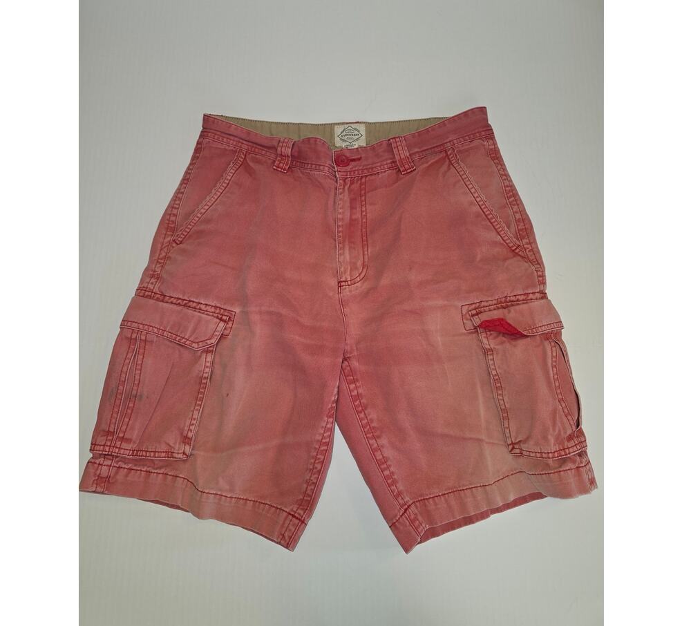 Vtg St. John's Faded Red Cargo Shorts Mens 34 Grunge y2k Streetwear Nautical